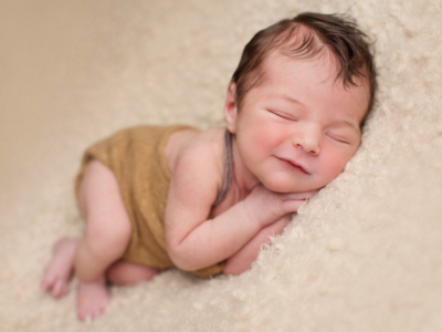 Smiling Newborn Photo in Dundee